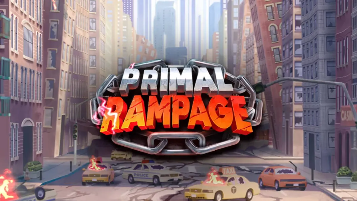 Primal Rampage slot game interface dengan tema hutan dan King Kong